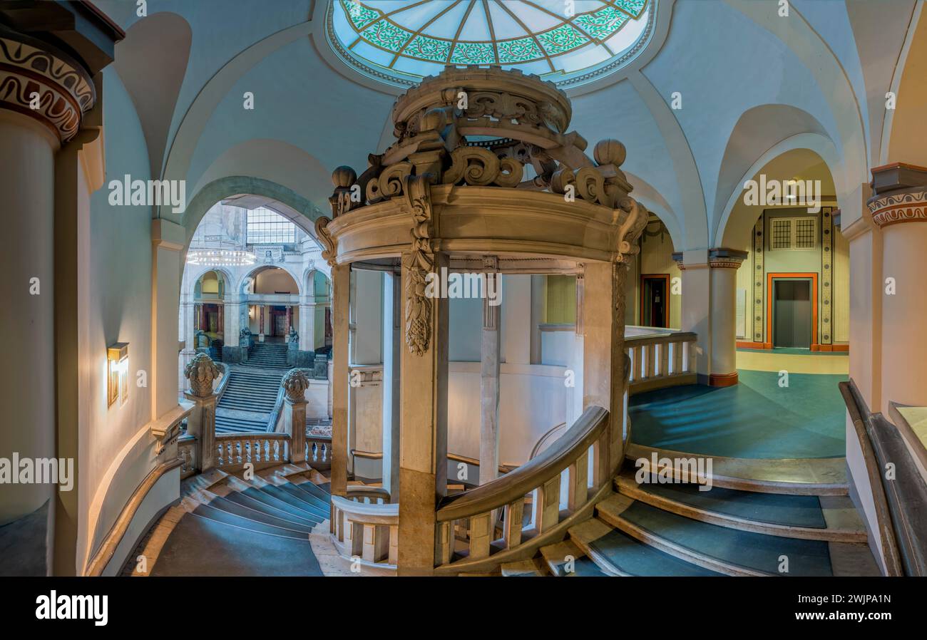 Town Hall Staircase Interior Hanover Germany Stock Photo