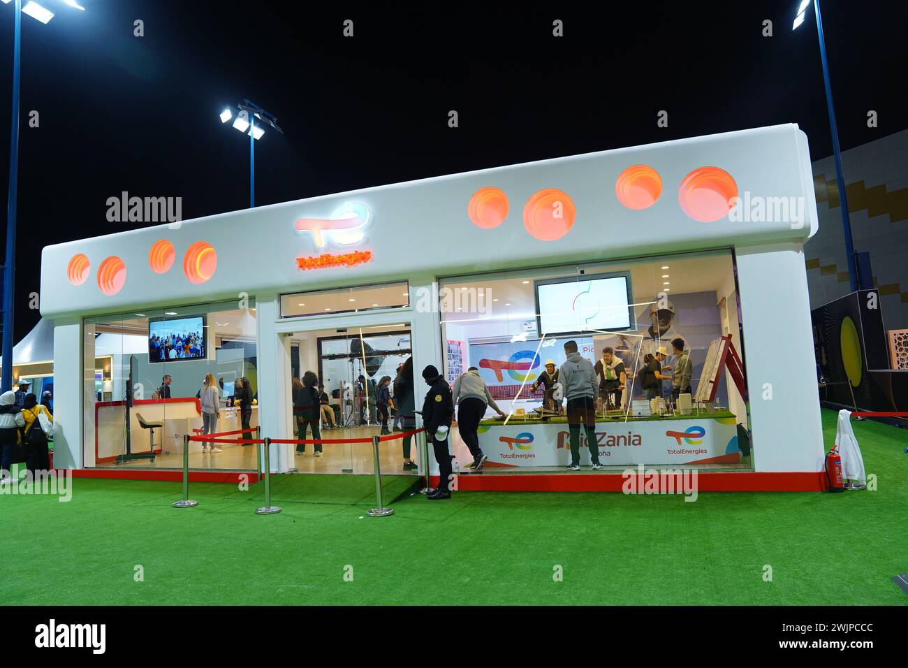 Qatar TotalEnergies stall at the tennis village during the Qatar