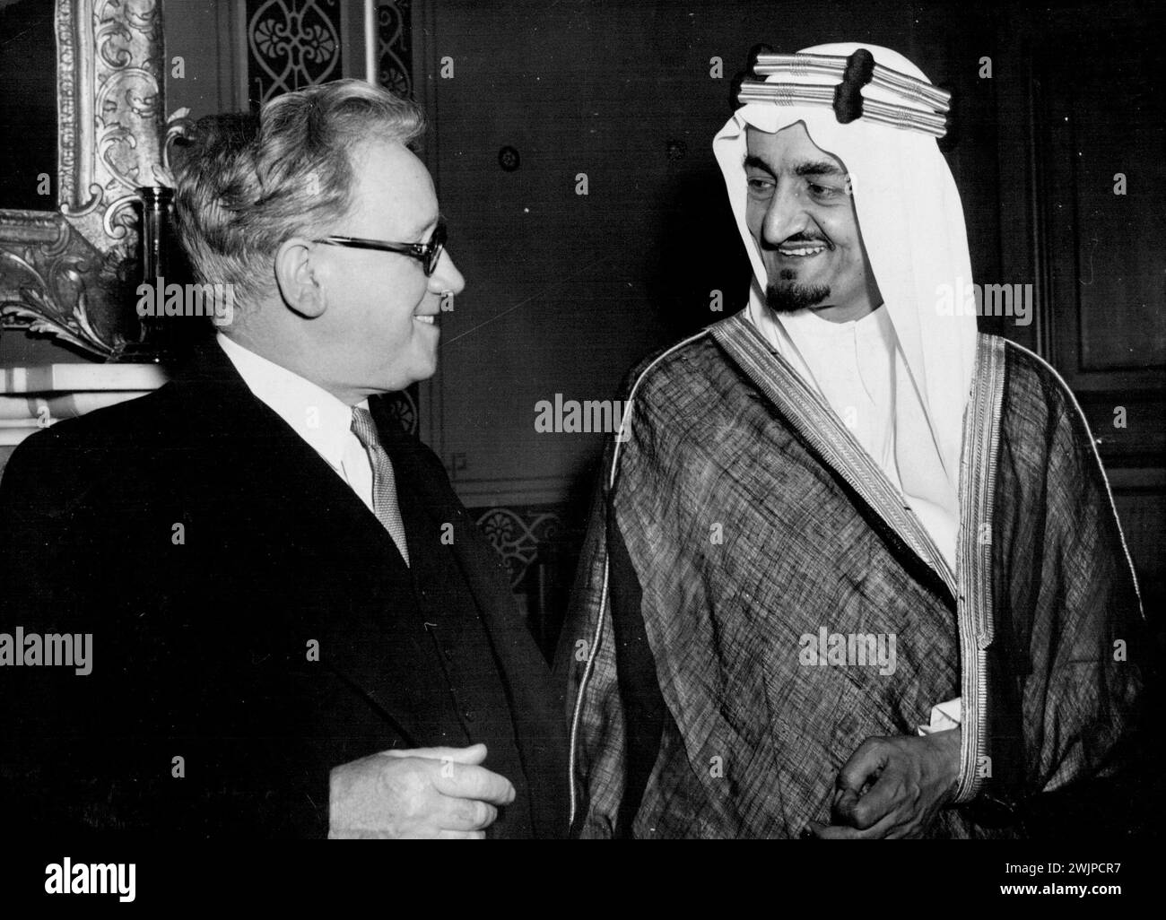 King Faisal Aziz - King of Saudi Arabia - Foreign Royalty. September 13, 1951. Stock Photo