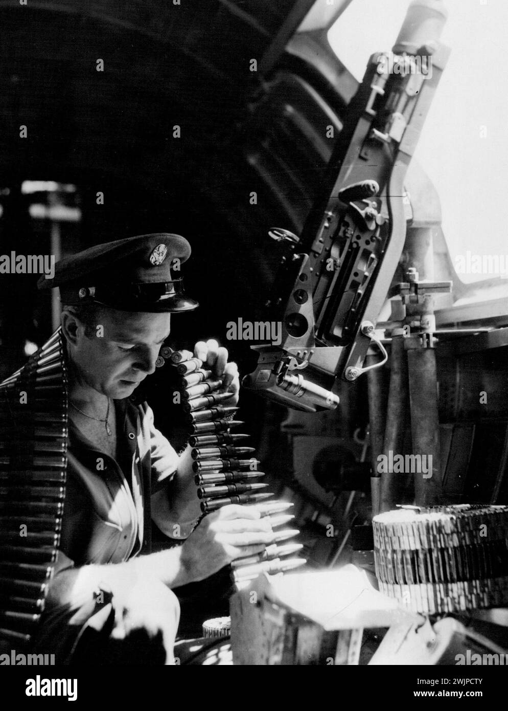 Armaments waist gunners. April 14, 1939. Stock Photo