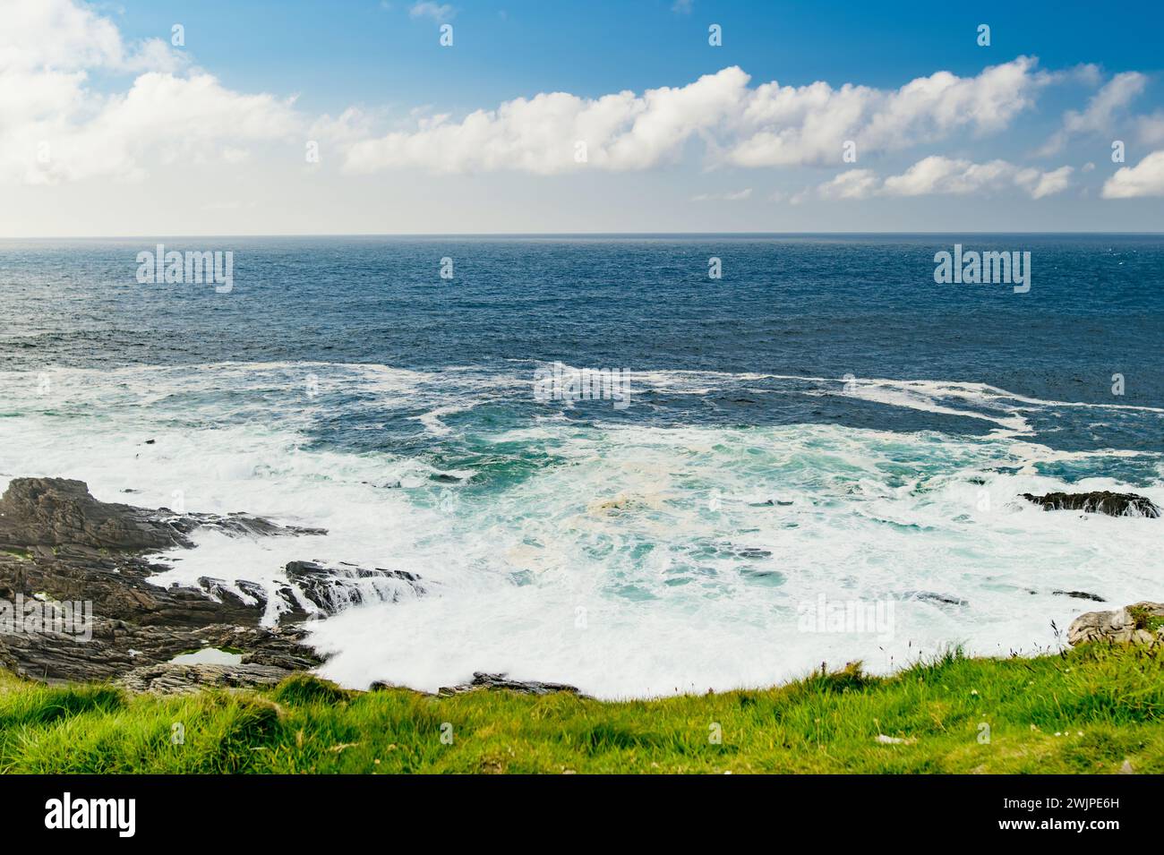 Rough and rocky shore at Malin Head, Ireland