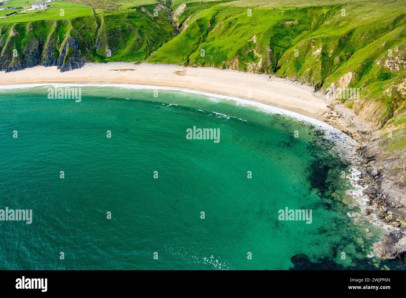 Silver Strand, a sandy beach in a sheltered, horseshoeshaped bay, situated at Malin Beg, near
