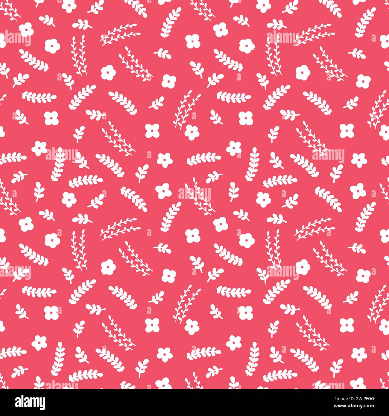 Floral seamless pattern with hand drawn elements. Spring theme. Scandinavian style. Cute flowers. Vector illustration Stock Vector