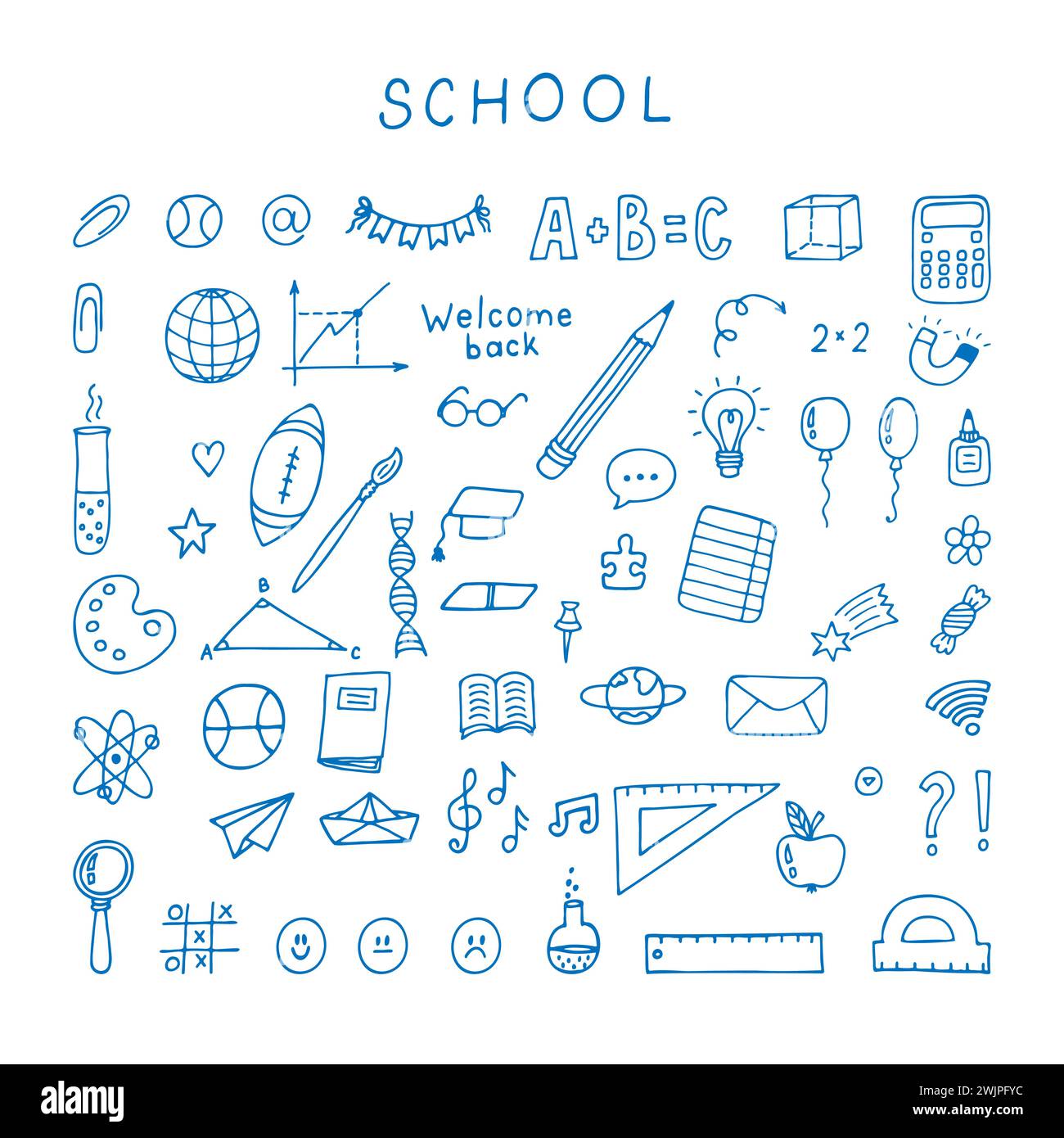 Schoolobjects Icon Student objects classroom Stock Vector Images - Alamy