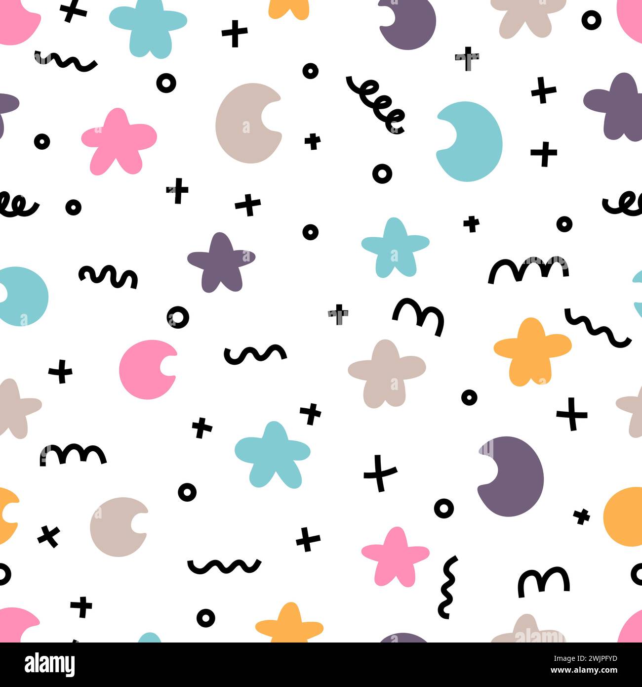 Seamless pattern with hand drawn school doodle elements. Back to school ...