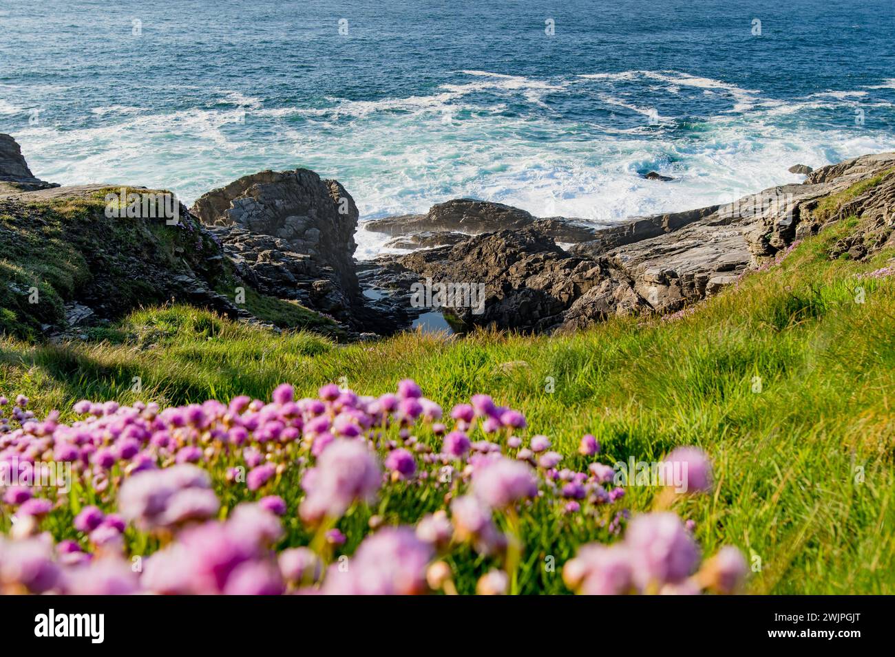 Rough and rocky shore at Malin Head, Ireland