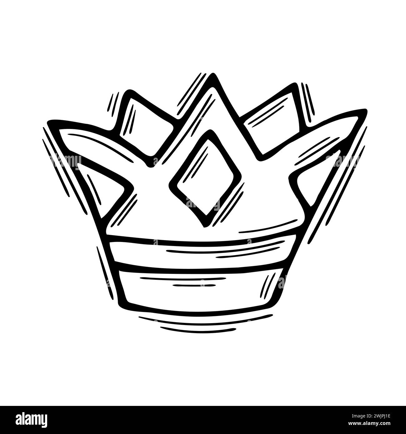 Hand drawn crown. Doodle icon. Royal tiara. Sketch style. Vector ...