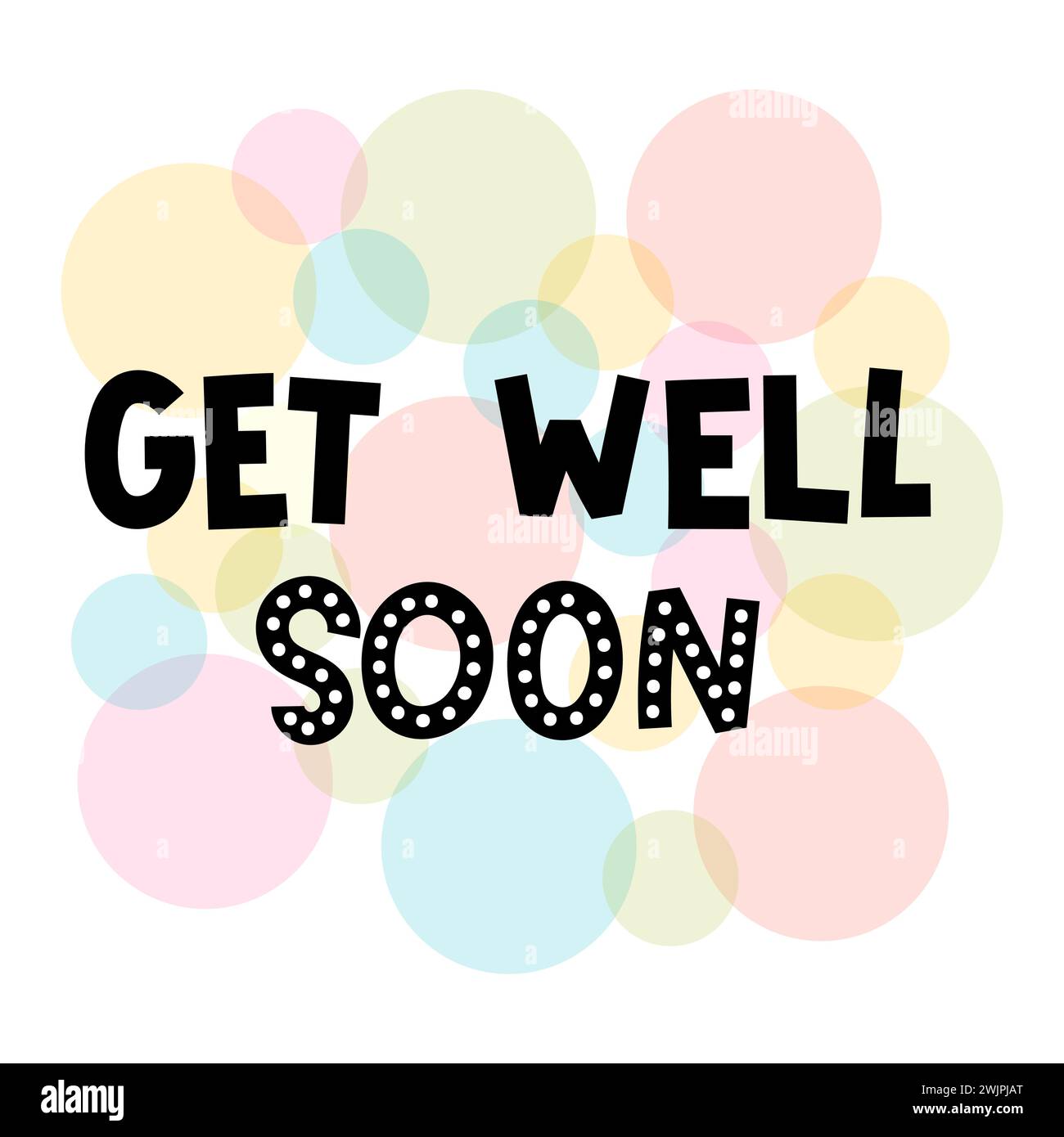 Get well soon. Hand drawn lettering. Motivational phrase. Design for poster, banner, postcard. Vector illustration Stock Vector