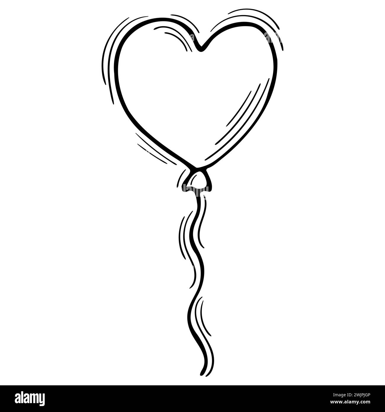 Hand drawn balloon. Birthday, party surprise, Valentine, wedding. Sketch style. Vector illustration Stock Vector