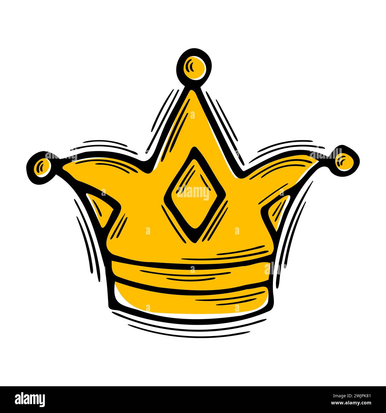 Hand drawn crown. Royal tiara. Doodle icon. Sketch style. Vector ...