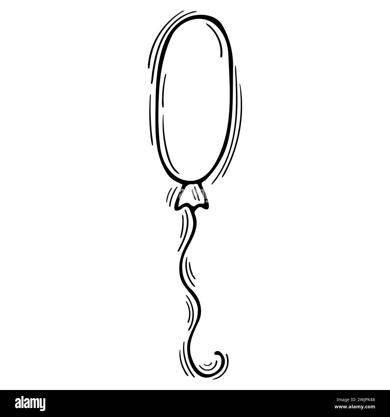 Hand drawn balloon. Birthday, Valentine, party surprise, wedding