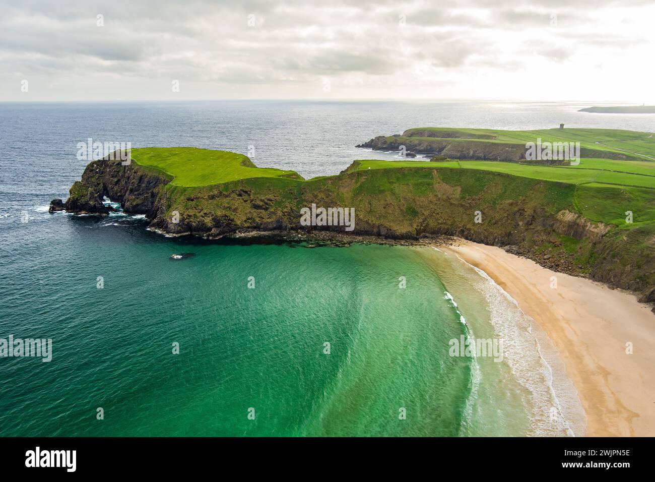 Silver Strand, a sandy beach in a sheltered, horseshoeshaped bay, situated at Malin Beg, near