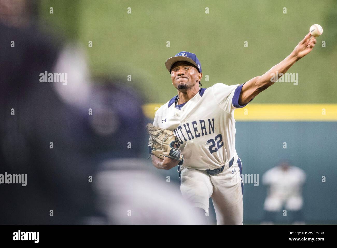 February 16, 2024 Southern University Jaguars pitcher Ranard Grace (22