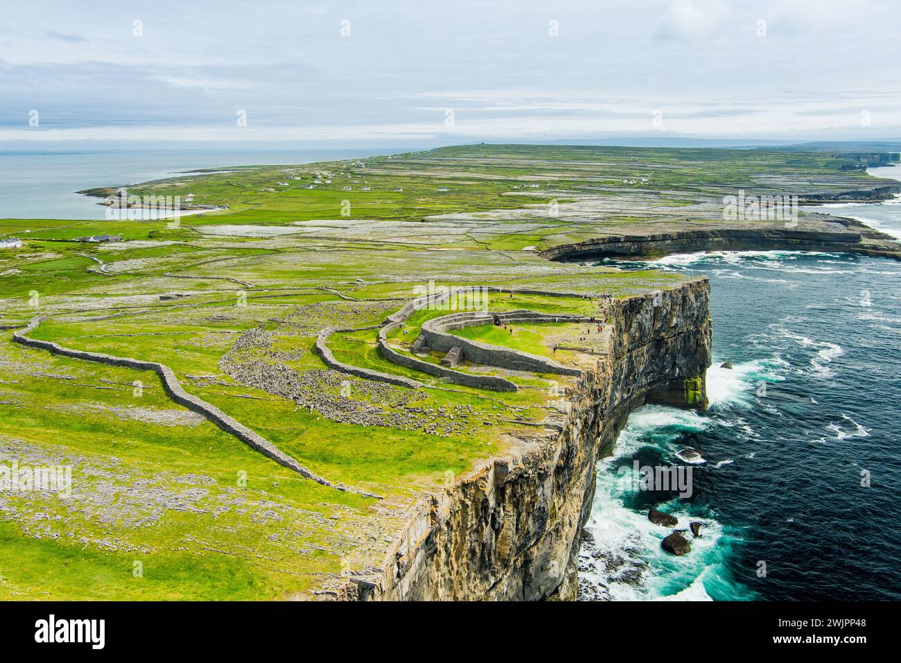 Aerial view of Dun Aonghasa or Dun Aengus , the largest prehistoric ...