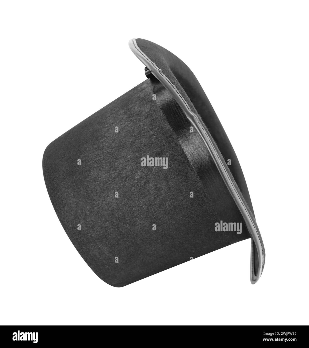 Black magician top hat isolated on white Stock Photo - Alamy
