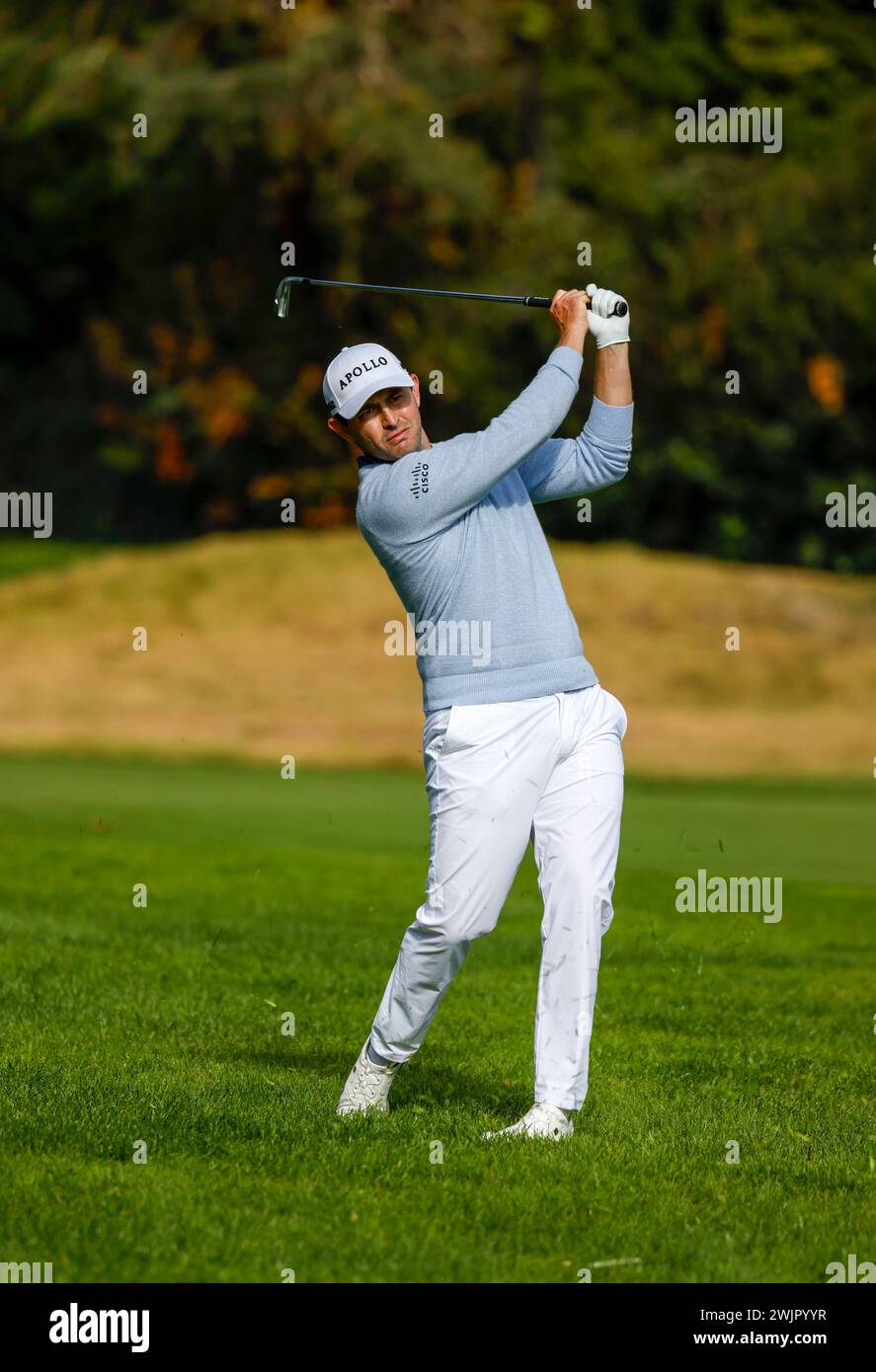 February 16, 2024 Patrick Cantlay hits a shot during the second round
