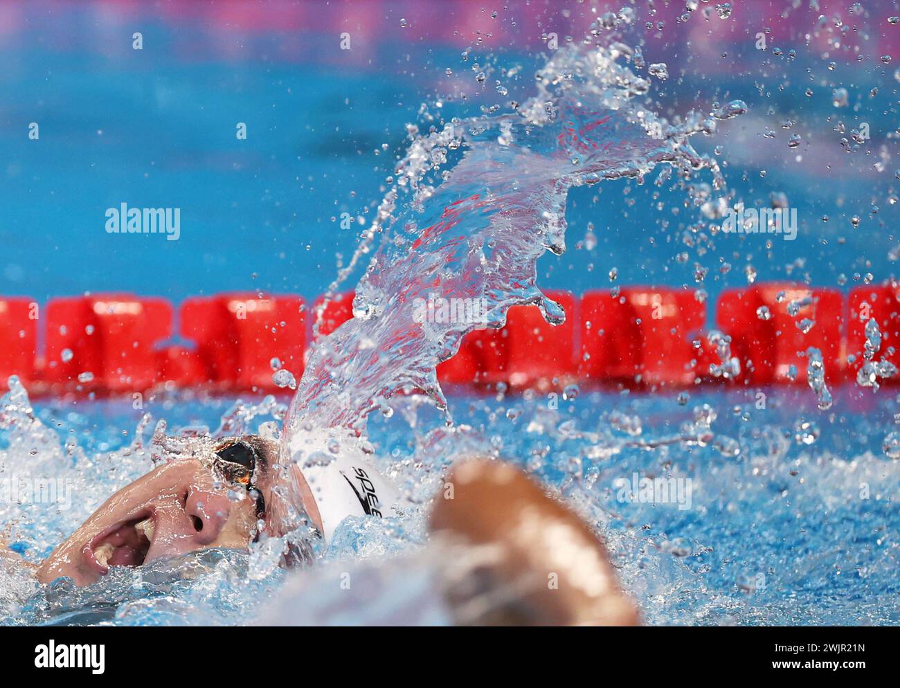 Doha, Qatar. 16th Feb, 2024. Wang Haoyu of China competes during the ...