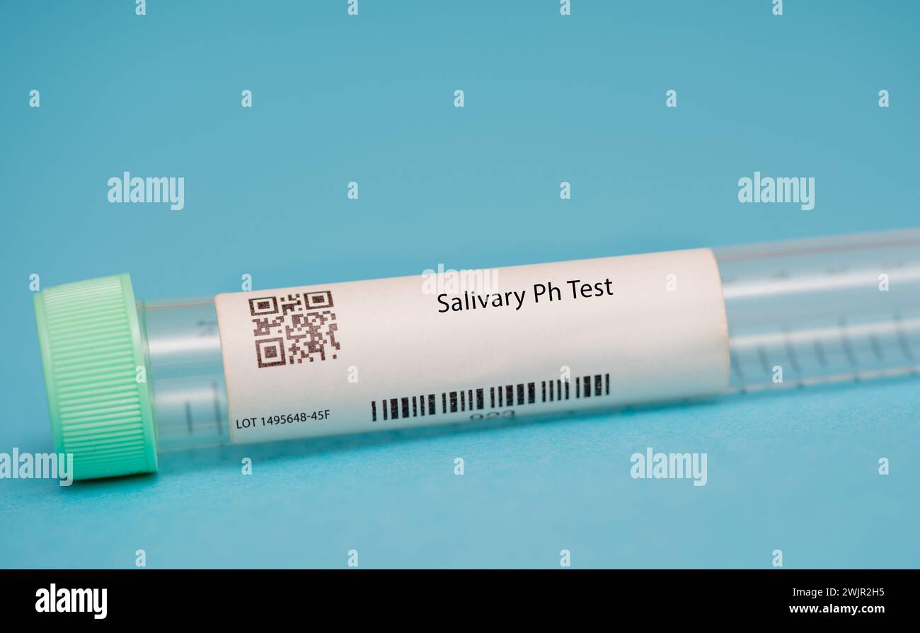 Salivary pH test Stock Photo