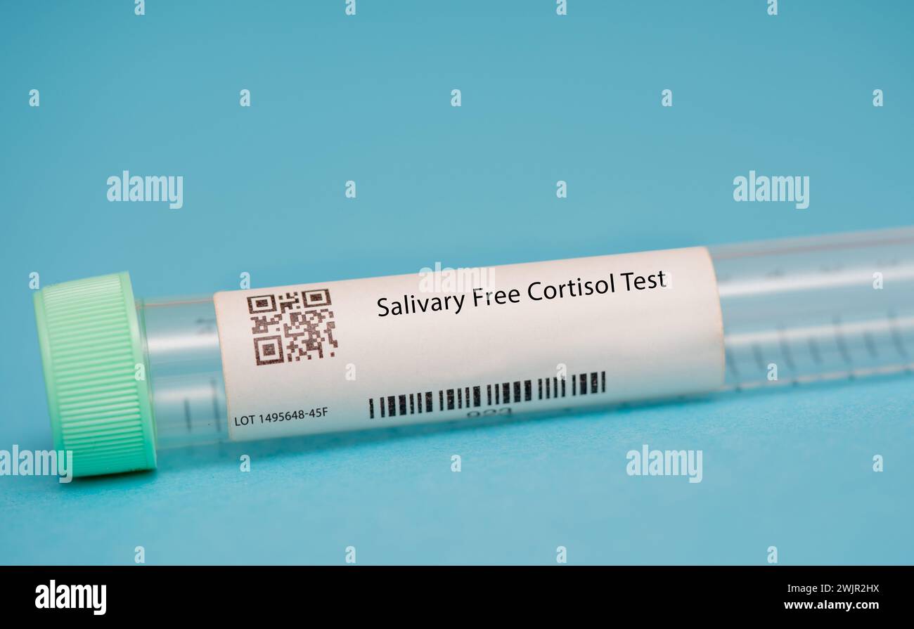 Salivary free cortisol test Stock Photo