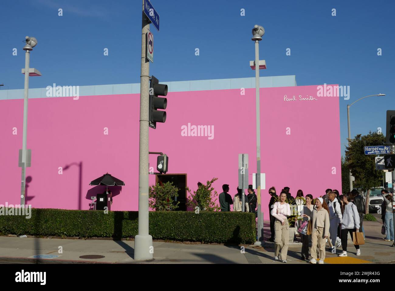 Los Angeles, California, USA 15th February 2024 Paul Smith Pink Wall on