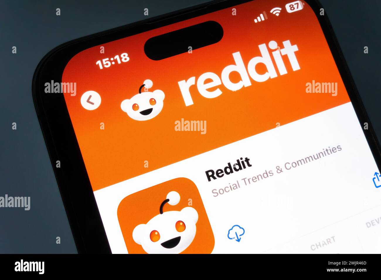Nanning,  China - Feb 7, 2024. Reddit app. Reddit is an American social news aggregation, content rating, and forum social network. Stock Photo