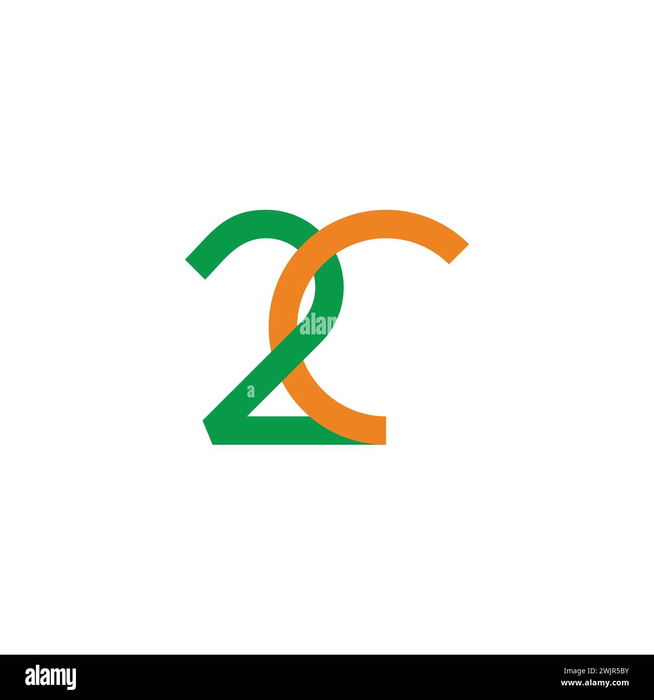 letter 2c linked colorful logo vector Stock Vector Image & Art - Alamy