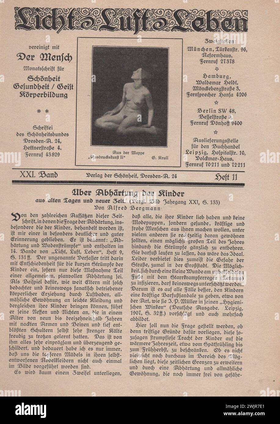 german nudist magazin Die Schönheit, Verlag der Schönheit, Dresden 1910's - 1920's, german artist  magazin / deutsches kunstmagazin / german advertisements from the  1910s-1920s / Deutsche Anzeigen / deutsche Werbung / alte deutsche Werbung /
