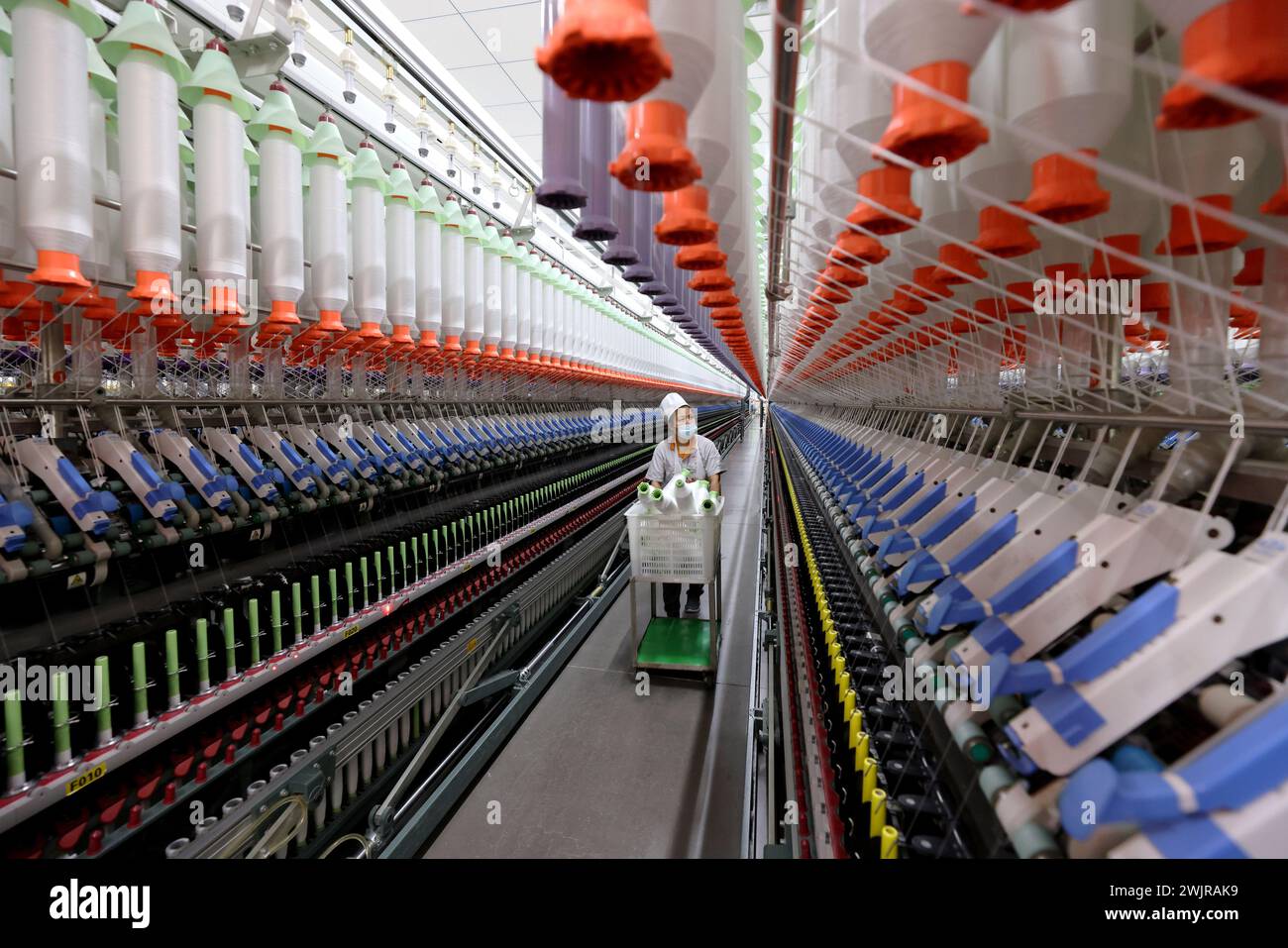 ZAOZHUANG, CHINA FEBRUARY 17, 2024 A worker processes highend