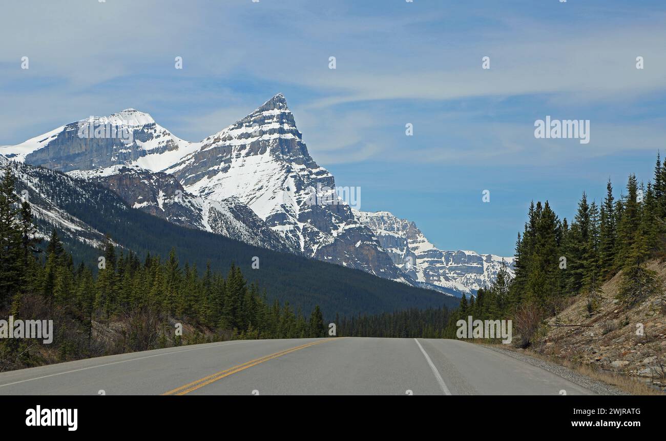 White Pyramid and Mount Chephren - Canada Stock Photo