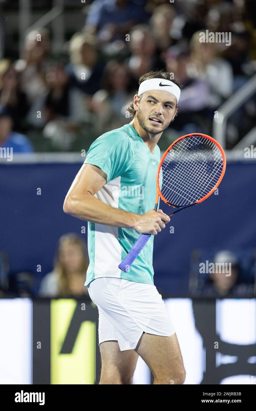 DELRAY BEACH, FL FEBRUARY 16 Taylor Fritz of USA celebrates during