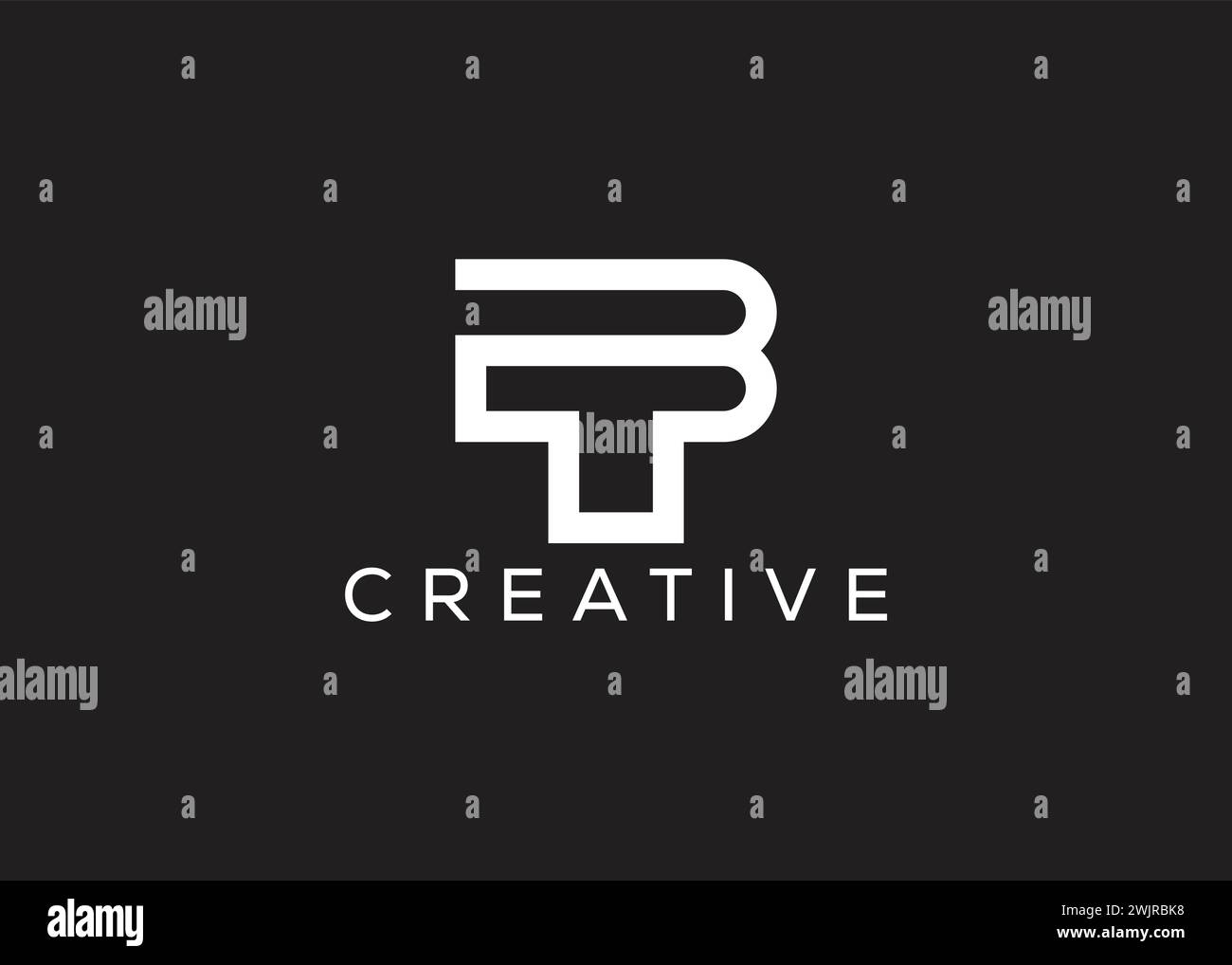 Minimalist letter T B vector logo design template. Creative modern letter T B logo Stock Vector
