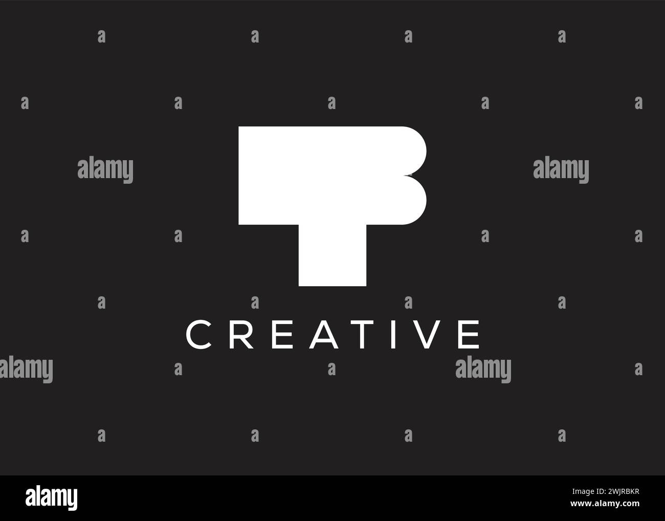 Minimalist letter T B vector logo design template. Creative modern letter T B logo Stock Vector