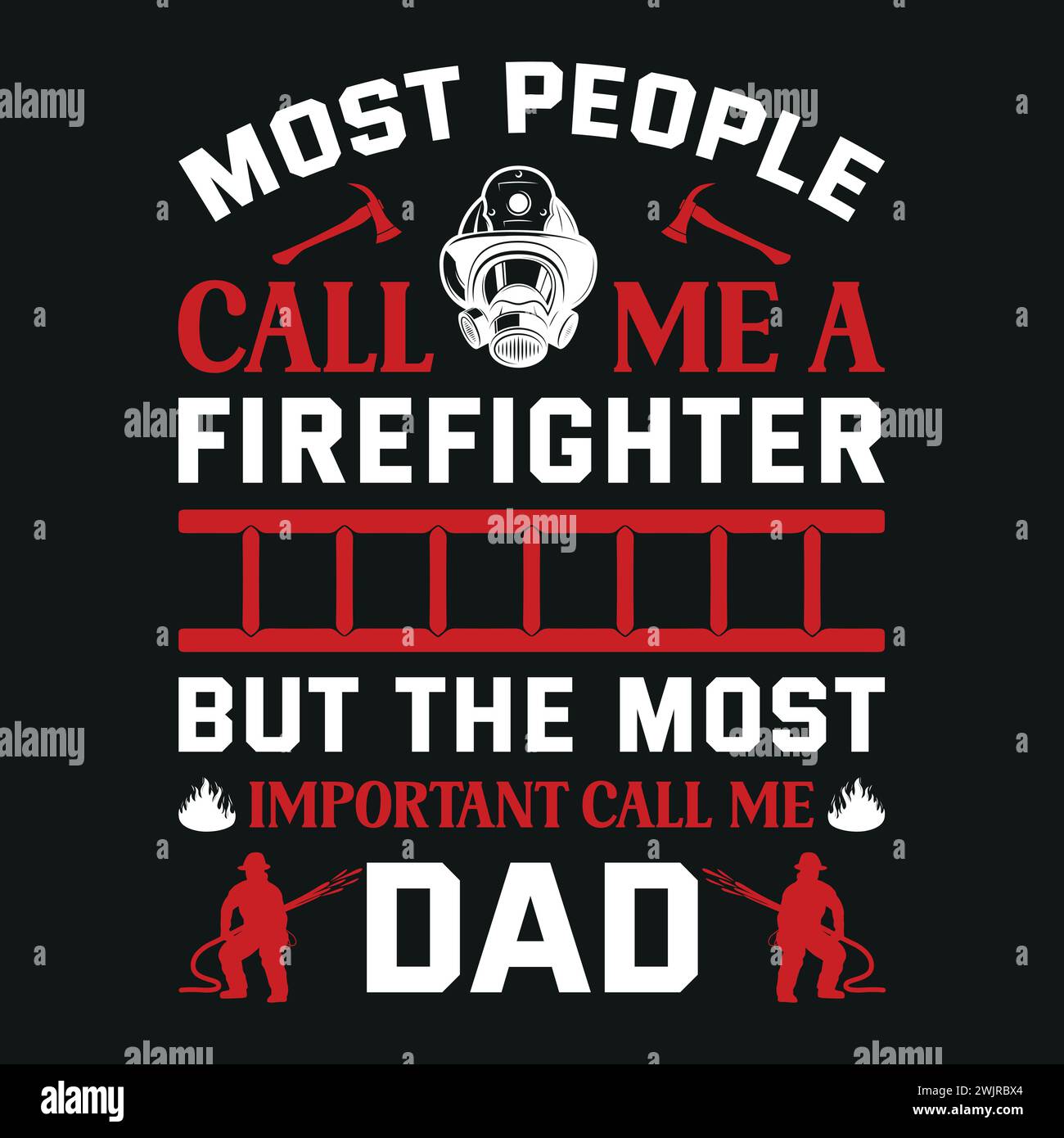 Firefighter T-Shirt Design With Vector And Elements Stock Vector