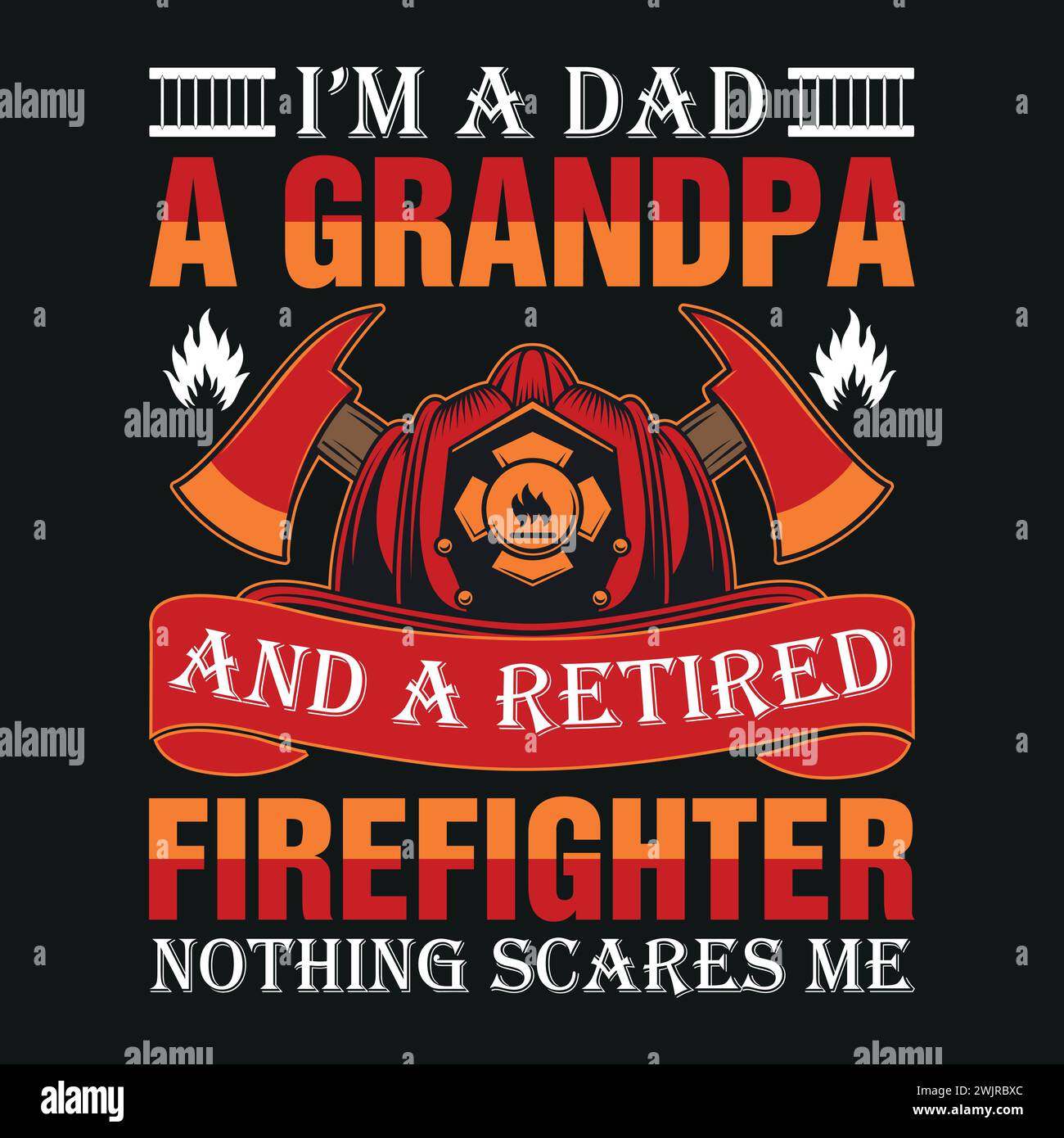 Firefighter T-Shirt Design With Vector And Elements Stock Vector