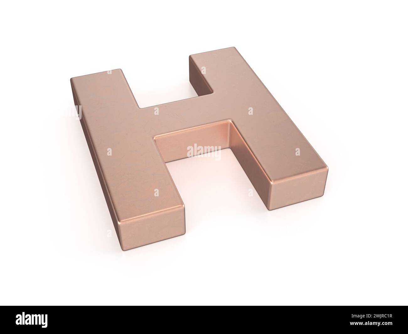 Cooper letter H on a white background. 3d illustration Stock Photo - Alamy