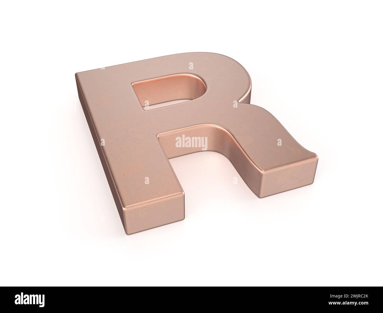 Cooper letter R on a white background. 3d illustration Stock Photo - Alamy