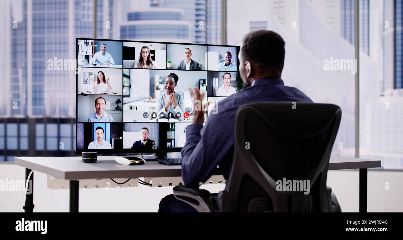 Video Conference Work Webinar Online At Home Stock Photo
