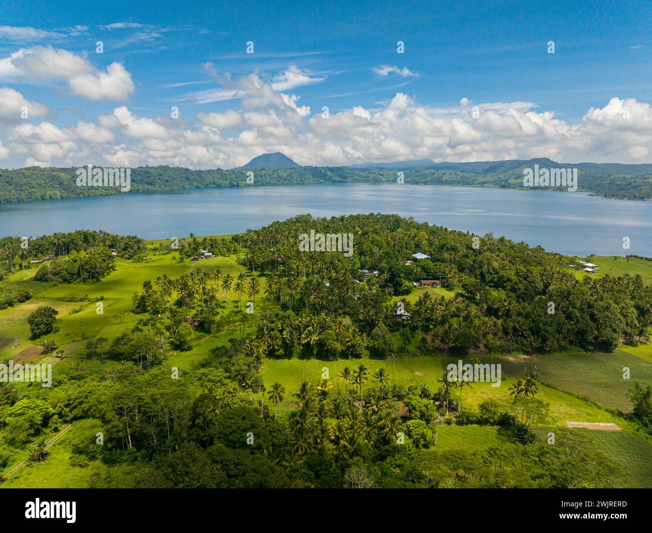 Aerial view of Lake Dapao in Lanao del Sur. Mindanao, Philippines. Travel concept. Stock Photo