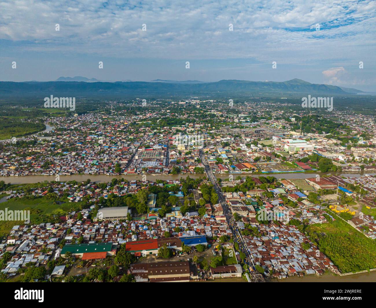 Independent Urban City in Mindanao. Cotabato City, Philippines. Cityscape: Aerial view shot. Stock Photo