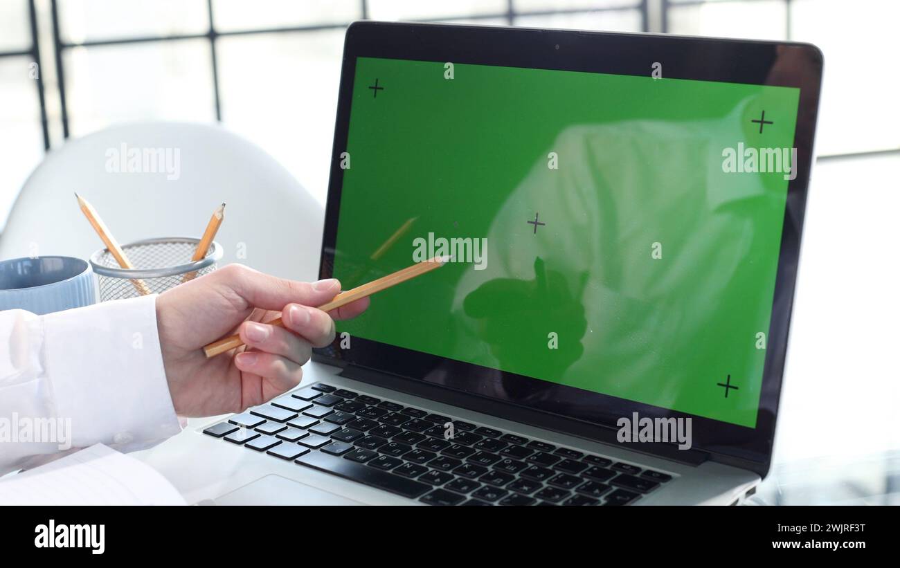 Laptop green screen isolated on hi-res stock photography and images - Alamy