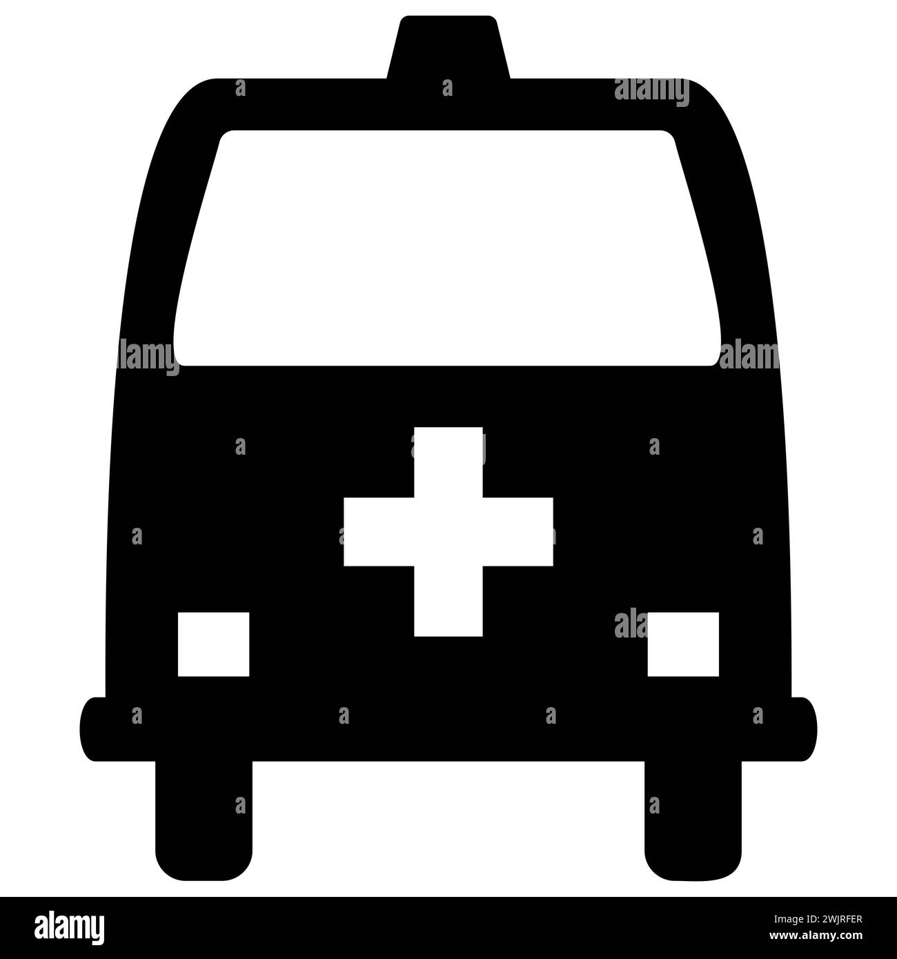 first aid kit. Ambulance icon on white background. Ambulance car icon, Vector isolated simple flat illustration. Stock Vector