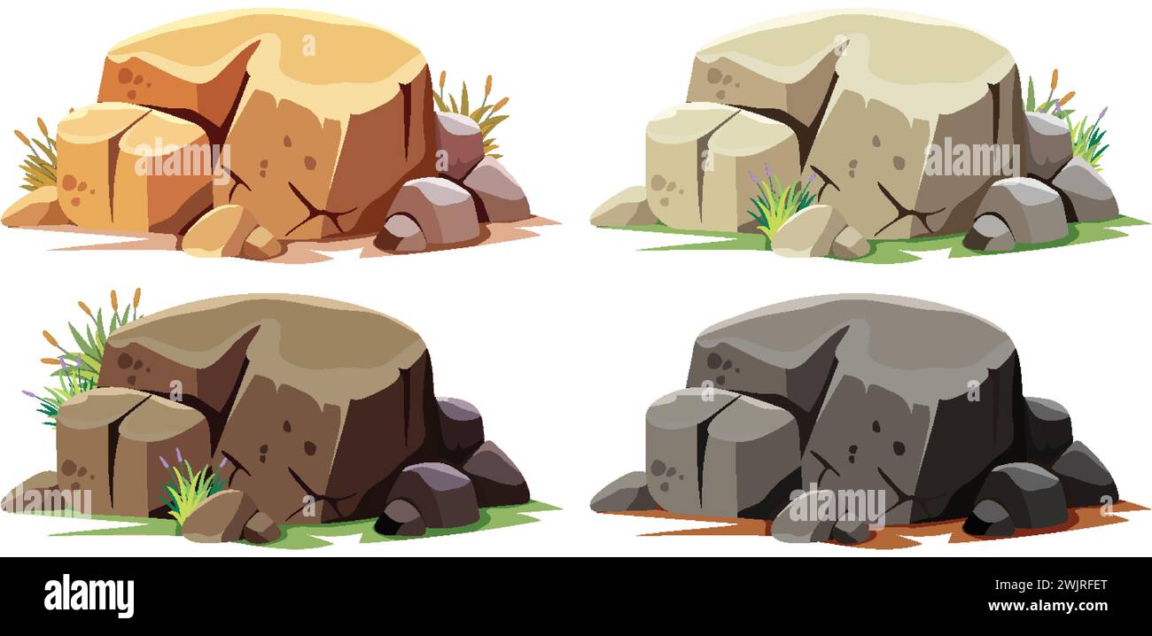 Yard Rocks Vector Stylized landscaping elements hi-res stock photography and images - Alamy