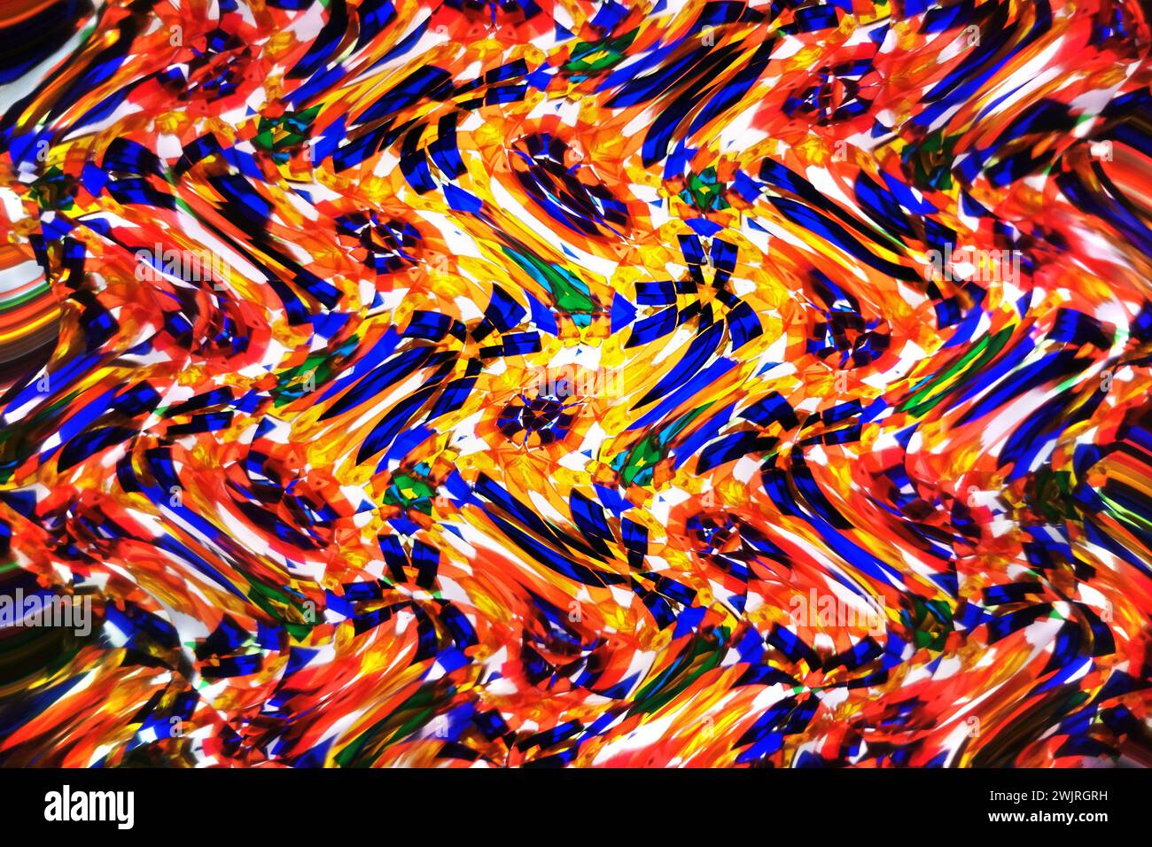Abstract multicolored stripes on a black background. Stock Photo