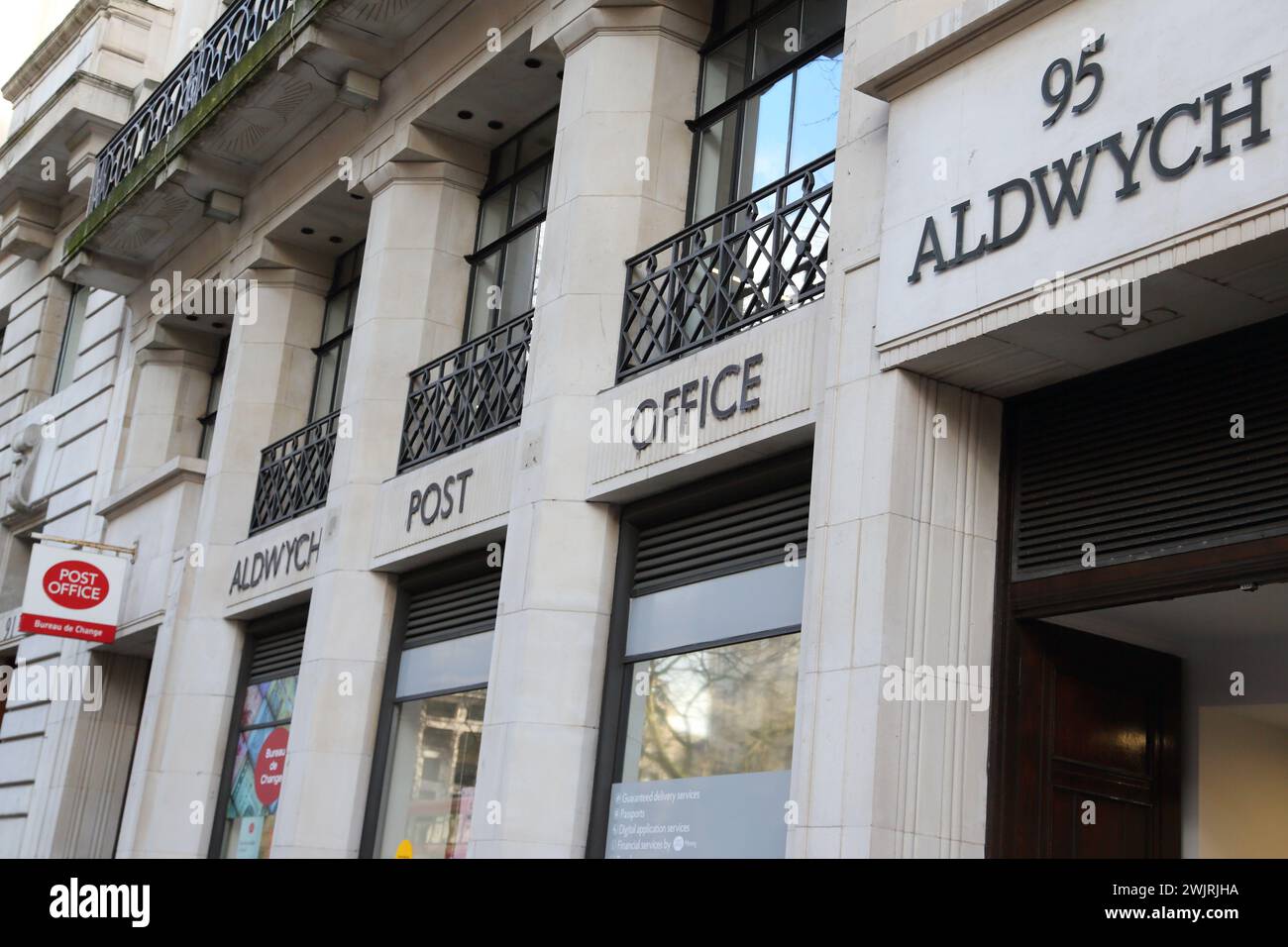Exterior of the Aldwych Post Office, City of London, UK Stock Photo