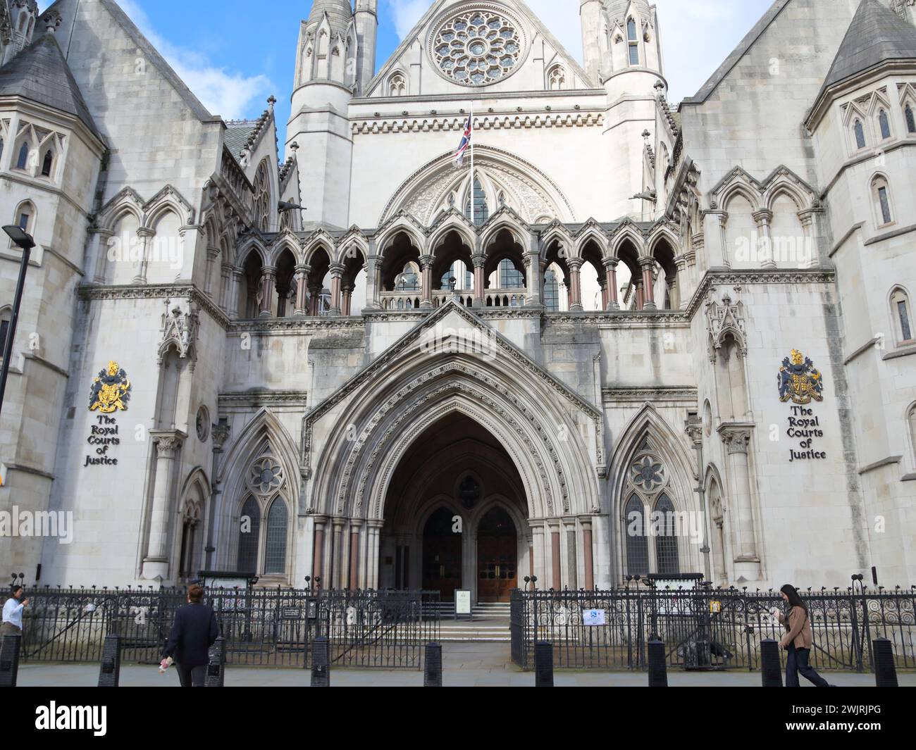 Exterior of the Royal Courts of Justice in London, UK Stock Photo