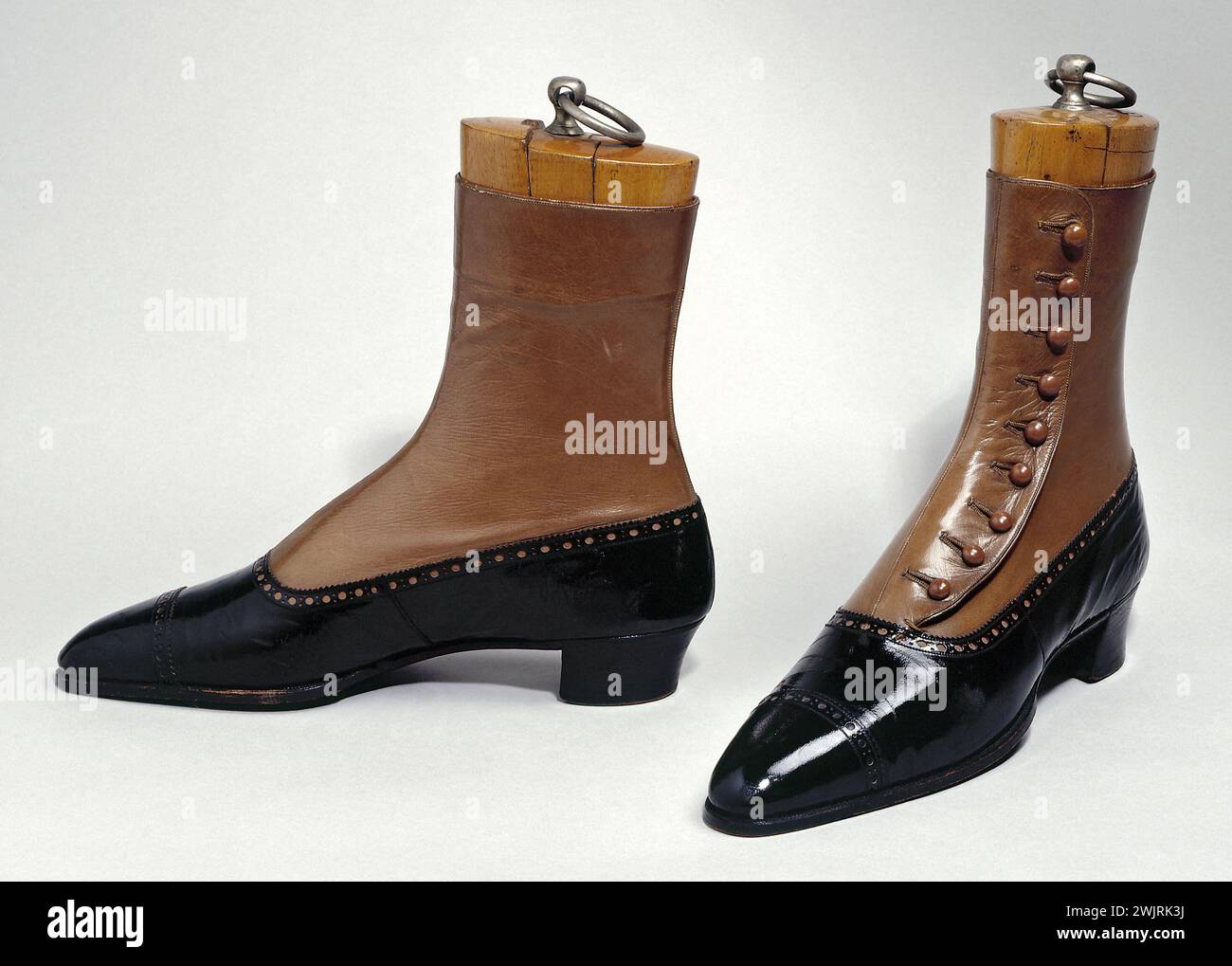 black boots with gold buttons