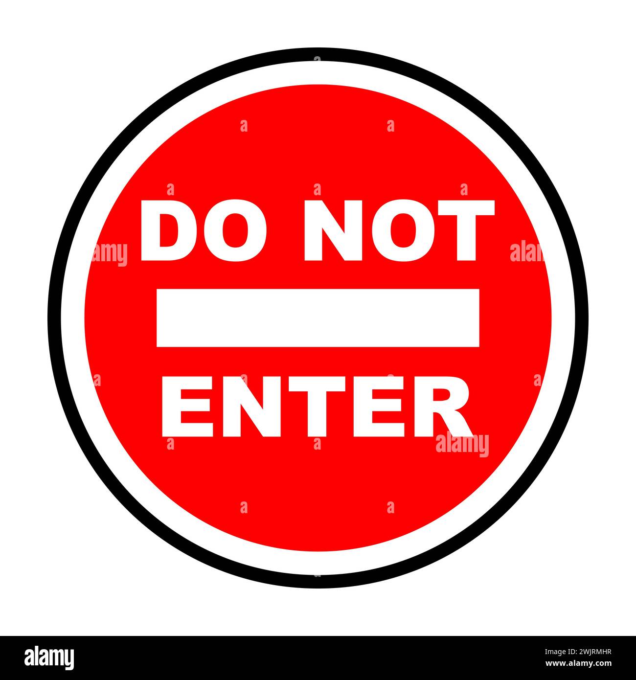 Icon illustration of do not enter circle sign. Sign do not enter isolated on white background warning sign do not enter. Stock Vector