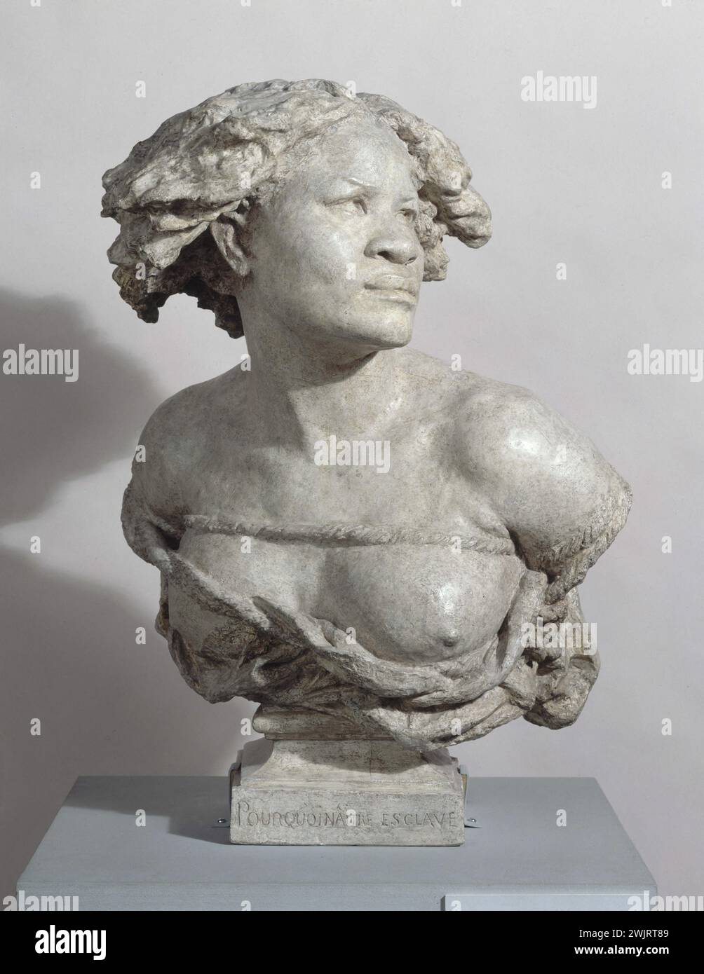 Jean-Baptiste Carpeaux (1827-1875). "Negress; why born slave". Museum of Fine Arts of the City of Paris, Petit Palais. 24008-10 Bust, slavery, slavery, slave, woman, statue, 19th XIXth 19th 19th 19th 19th century Stock Photo