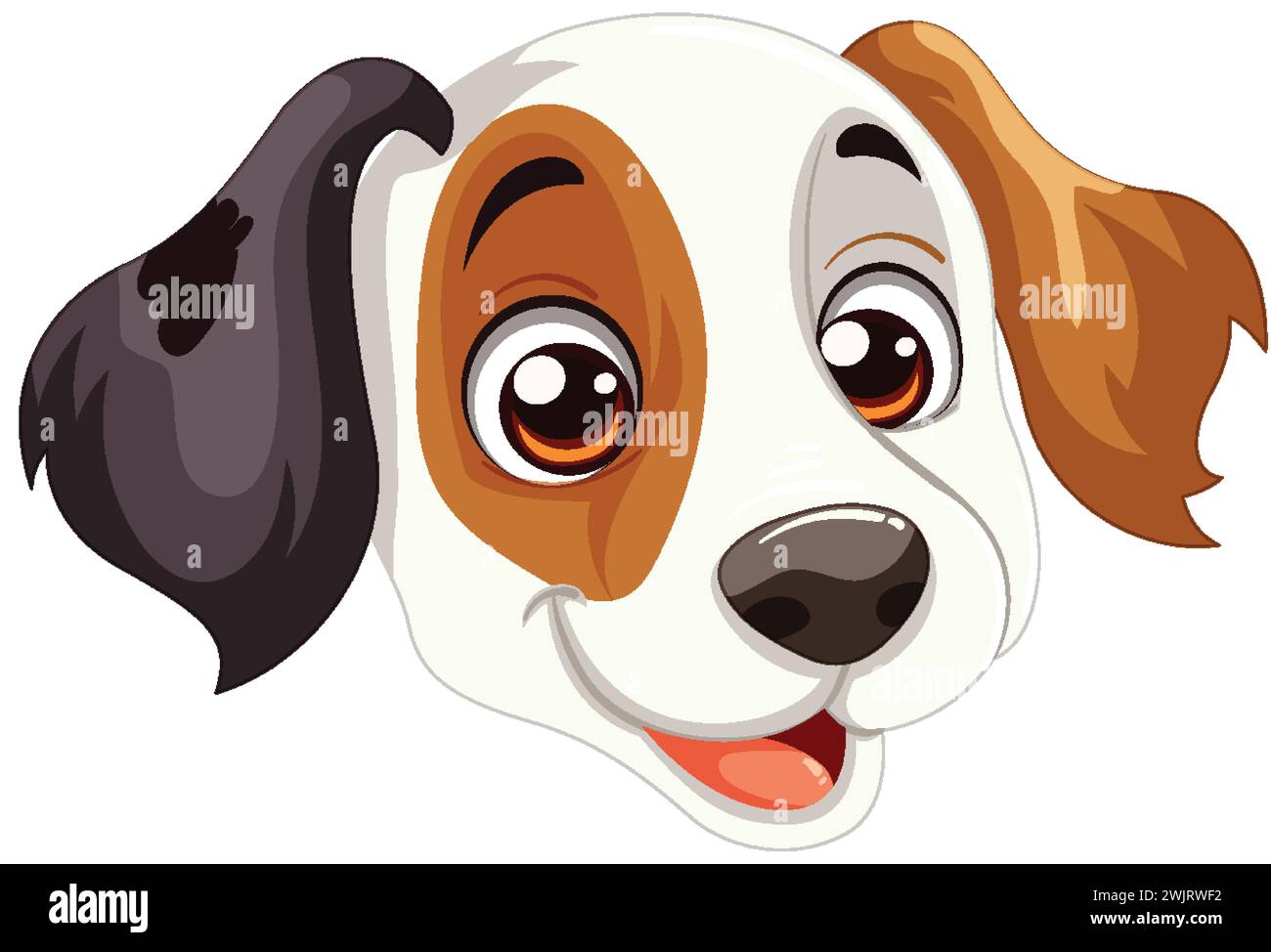 Cartoon of a happy, adorable puppy face Stock Vector Image & Art - Alamy