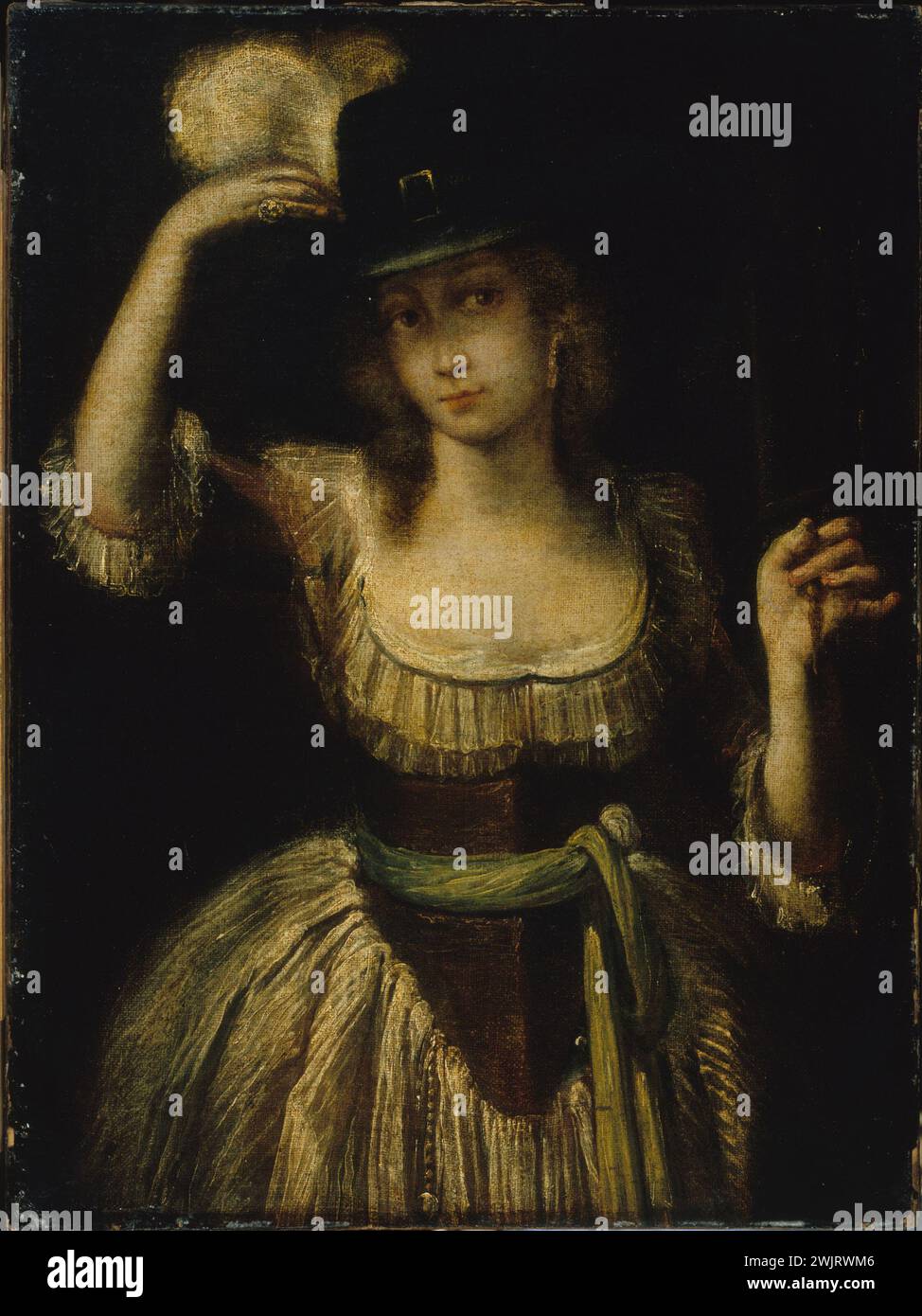 Portrait of a woman (formerly, identified as Anne-Josephe Théroigne de Méricourt) '. Paris, Musée Carnavalet. 35192-8 Adventurere, French singer, woman, portrait Stock Photo
